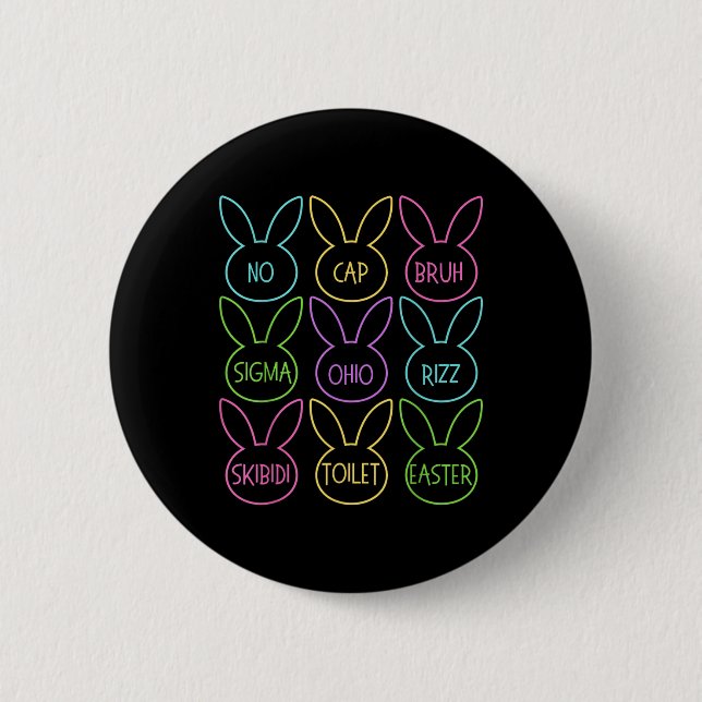 Funny Skibidi Easter Day Egg Funny Rizz Meme Easte 6 Cm Round Badge (Front)