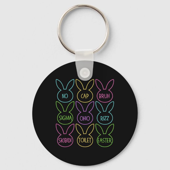 Funny Skibidi Easter Day Egg Funny Rizz Meme Easte Key Ring (Front)