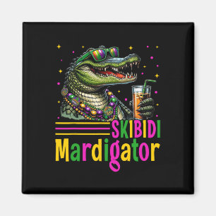 Funny Skibidi Mardigator Alligator Mardi Gras Appa Magnet
