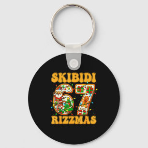 Funny Skibidi Rizzmas Bruh 67 Six Seven 6 7 Meme C Key Ring