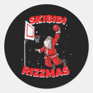 Funny Skibidi Rizzmas Christmas Rizz Santa Claus B Classic Round Sticker