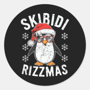 Funny Skibidi Rizzmas Christmas Rizz Santa Claus C Classic Round Sticker