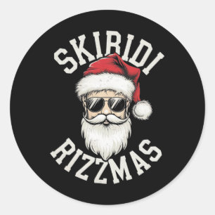Funny Skibidi Rizzmas Skibidi Christmas Merry Rizz Classic Round Sticker