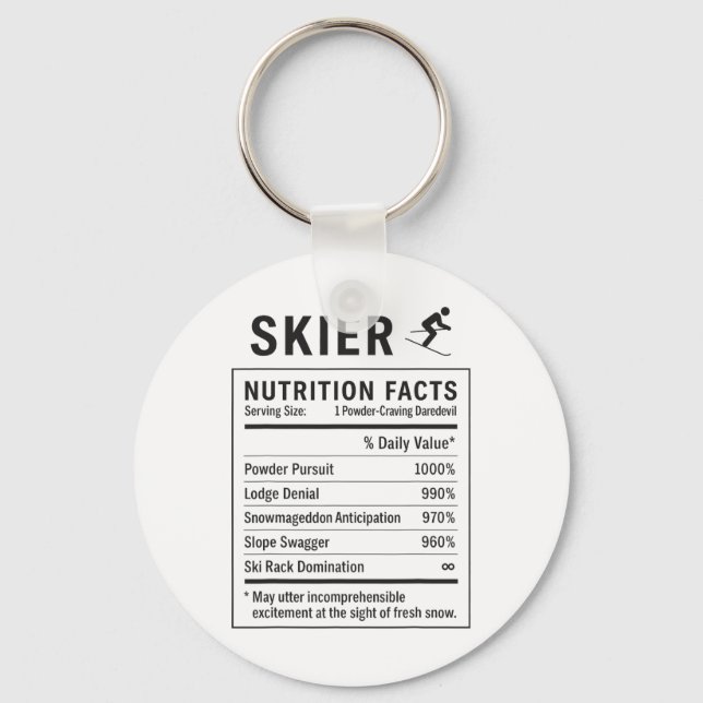 Funny Skier _4  Key Ring (Front)