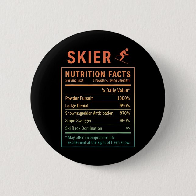 Funny Skier _6  6 Cm Round Badge (Front)