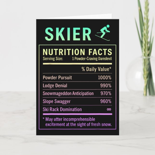 Funny Skier  Card (Front)