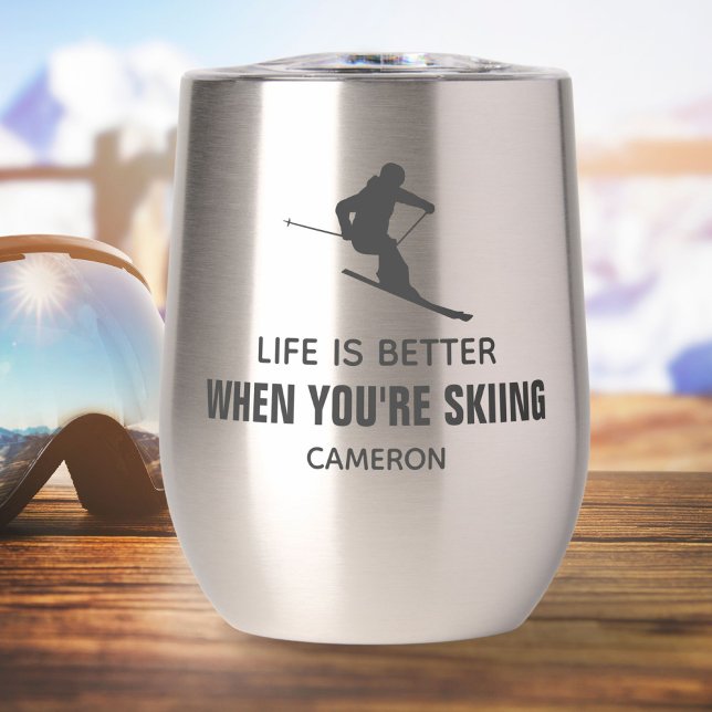 Funny Skier Gift, Personalised Skiing Quote Name (Creator Uploaded)