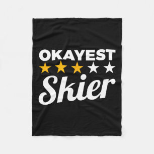 Funny Skier Skiing Teacher Winter Sports Fleece Blanket