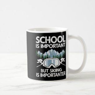 Funny skiing art for boys girls kids skier ski coffee mug