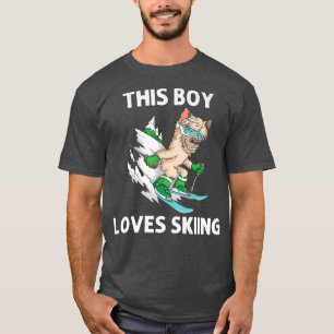 Funny Skiing Art For Boys Kids Ski Freestyle Skier T-Shirt