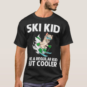 Funny Skiing Art For Kids Boys Ski Freestyle Skier T-Shirt