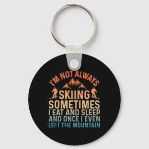 Funny Skiing Art For Men Women Snow Skiing Skier S Key Ring