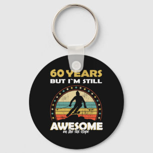 Funny Skiing Awesome 60 Years Old Birthday  Key Ring