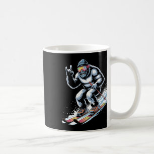 Funny Skiing Bigfoot Ski Winter Sport Snowboarder  Coffee Mug