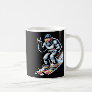Funny Skiing Bigfoot Ski Winter Sport Snowboarder Coffee Mug