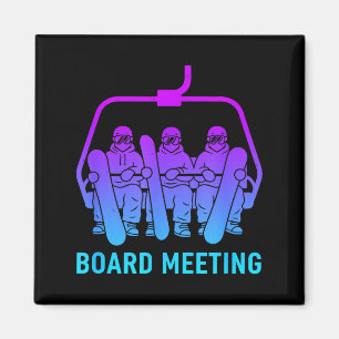 Funny Skiing Board Meeting Snowboard Ski Lift Snow Magnet