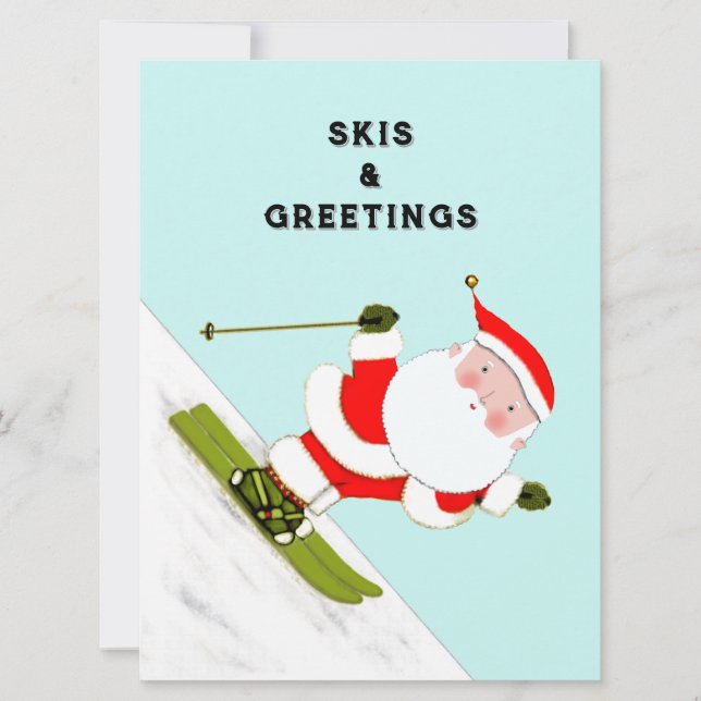 Funny Skiing Christmas Holiday Cards (Front)