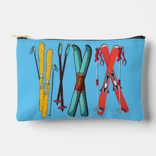 Funny Skiing Colourful Ski Skier Accessory Pouch