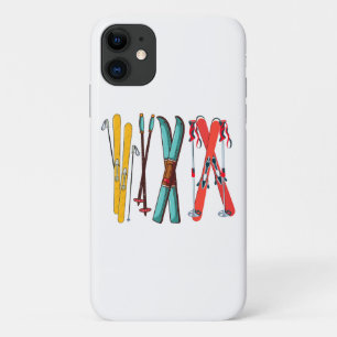 Funny Skiing Colourful Ski Skier  iPhone 11 Case