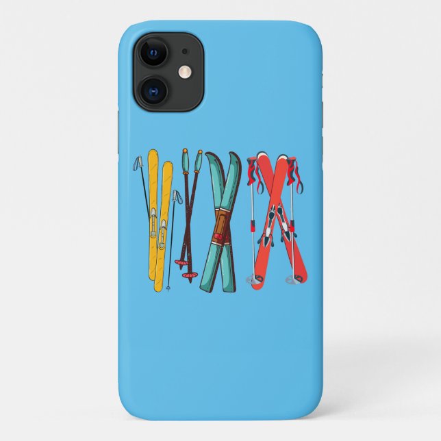 Funny Skiing Colourful Ski Skier  Case-Mate iPhone Case (Back)