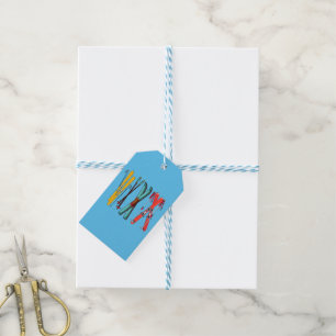 Funny Skiing Colourful Ski Skier Gift Tags