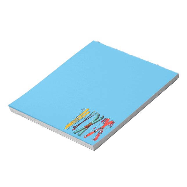 Funny Skiing Colourful Ski Skier  Notepad (Rotated)