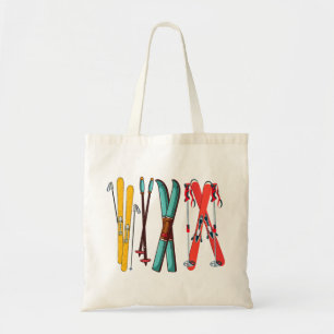 Funny Skiing Colourful Ski Skier  Tote Bag