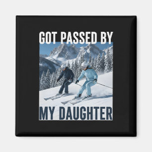 Funny Skiing Dad Joke Got Ped By Daughter Slopes Magnet