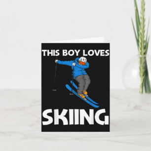 Funny skiing design for boys kids winter sport sno card