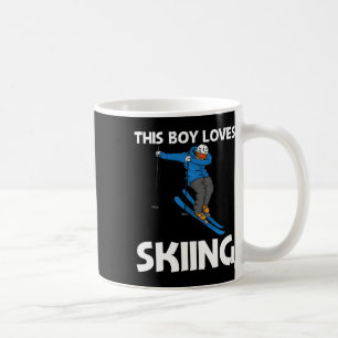 Funny Skiing Design For Boys Kids Winter Sport Sno Coffee Mug