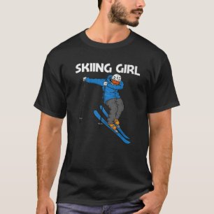 Funny Skiing Design For Girls Kids Winter Sport Sn T-Shirt