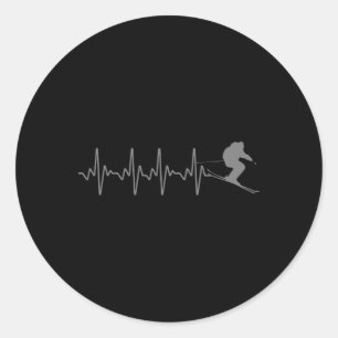 Funny Skiing Design For Men Women Downhill Ski Lov Classic Round Sticker