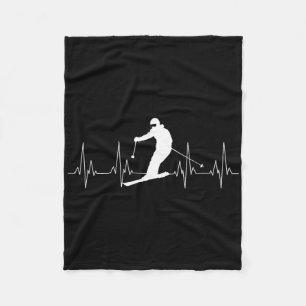 Funny Skiing Design For Men Women Downhill Ski Lov Fleece Blanket