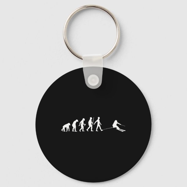 Funny Skiing Design For Men Women Downhill Ski Lov Key Ring (Front)