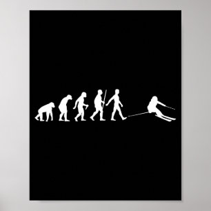 Funny skiing design for men women downhill ski poster