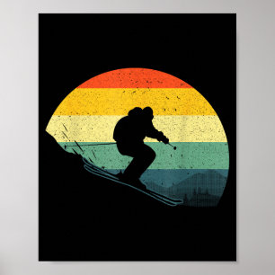 Funny skiing design for men women downhill ski poster