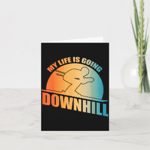 Funny skiing design for men women ski downhill card