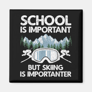 Funny skiing design for men women skier ski skiing magnet