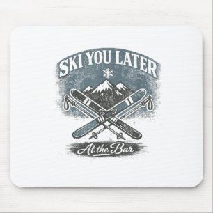Funny skiing design for ski lover men or women mouse pad