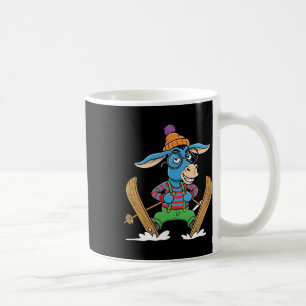 Funny Skiing Donkey Alpine Winter Cartoon Apres Sk Coffee Mug