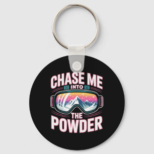 Funny Skiing For Men And Women. Ski Mountain _2 Key Ring
