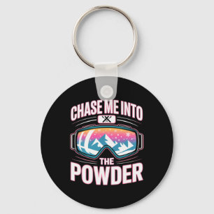 Funny Skiing For Men And Women. Ski Mountain _3 Key Ring