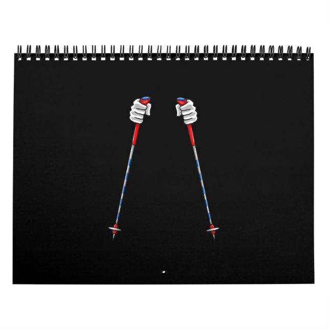 Funny Skiing Gift Men Women Cool Skier Costume Han Calendar (Cover)