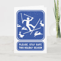 Funny Skiing Holiday Card - Bunny Slope Christmas