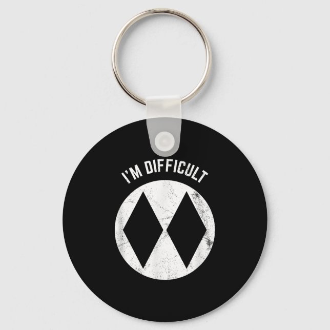 Funny Skiing Im Difficult For Advanced Skiers  Key Ring (Front)
