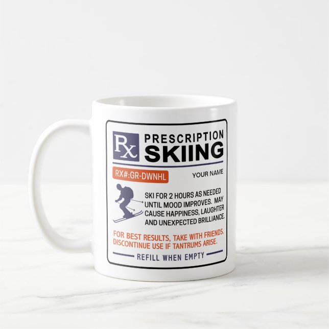 Funny Skiing Mug Prescription Design (Left)