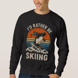 Funny Skiing Penguin Winter Sports Gift Sweatshirt