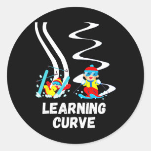 Funny Skiing Quote Ski Learner Beginner Skier Wint Classic Round Sticker