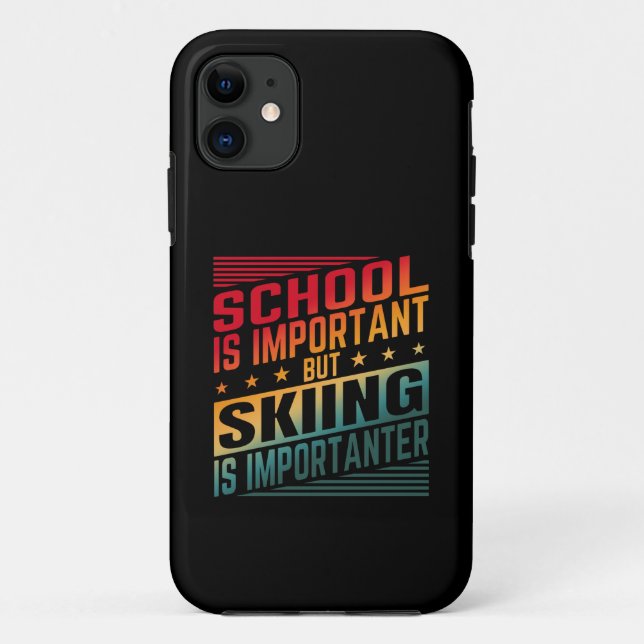 Funny Skiing Quotes Typography Case-Mate iPhone Case (Back)