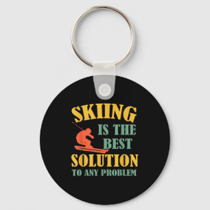 Funny skiing ski skiier winter sports enthusiast key ring
